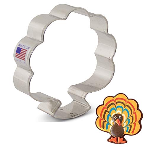 Ann Clark Cookie Cutters Thanksgiving Turkey/Bouquet Cookie Cutter by LilaLoa (Front View/Forward Facing), 3.75"