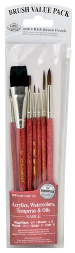 Royal Brush Royal Langnickel Sable Brush Set Value Pack, 7-Pack