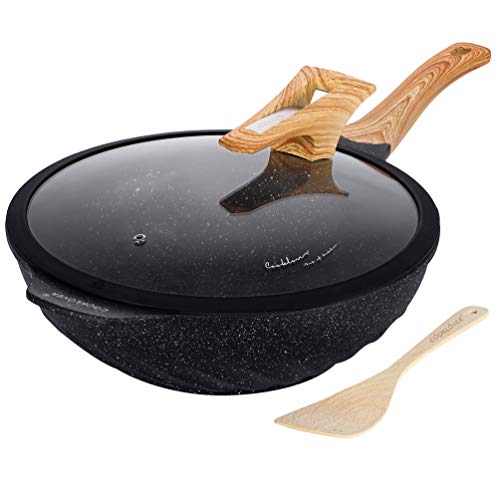 COOKLOVER Chinese Wok Nonstick Die-casting Aluminum Dishwasher Safe Scratch Resistant PFOA Free Induction Woks And Stir Fry Pans with