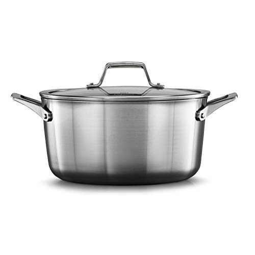 Calphalon 2029660 Premier Stainless Steel 6-Quart Stock Pot with Cover, Silver