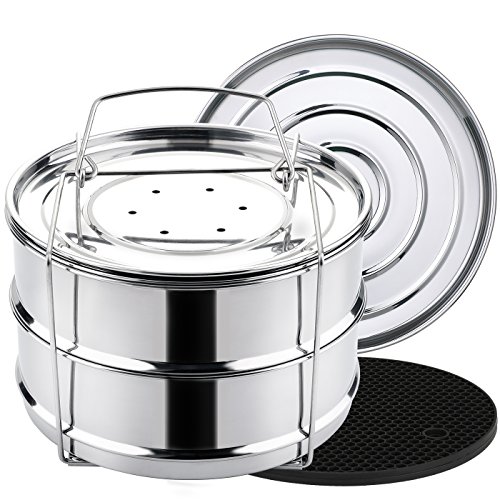 Aozita Stackable Steamer Insert Pans with Sling for Instant Pot Accessories 6/8 qt - Pot in Pot, Baking, Casseroles, Lasagna