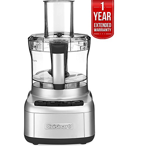 Cuisinart Elemental 8-Cup Food Processor, Silver (FP-8SV) with 1 Year Extended Warranty