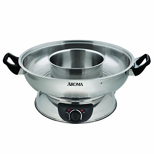 Aroma Housewares Aroma Stainless Steel Hot Pot, Silver (ASP-600)