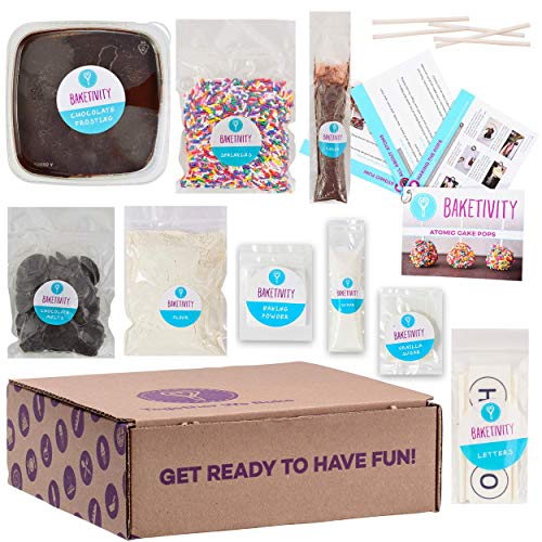 BAKETIVITY Kids Baking DIY Activity Kit - Bake Delicious Cake Pops With Pre-Measured Ingredients - Best Gift Idea For Boys