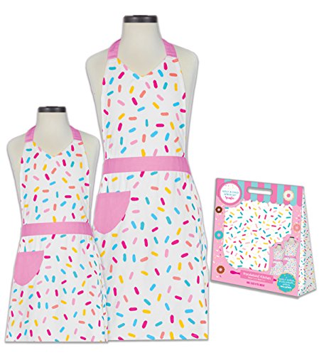 Handstand Kitchen Mother and Daughter Sprinkles 100% Cotton Apron Gift Set