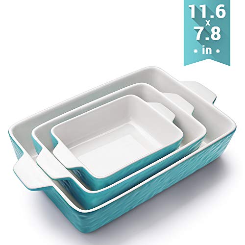 Krokori Bakeware Set, Krokori Rectangular Baking Pan Ceramic Glaze Baking Dish for Cooking, Kitchen, Cake Dinner, Banquet and Daily