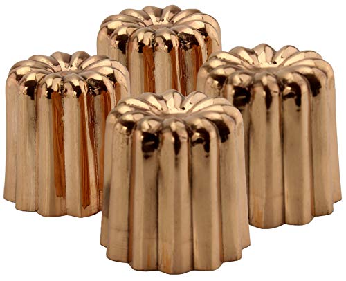 Darware Copper CanelÃ© Pastry Molds (4-Pack); 2-Inch Bourdeaux French Custard Cannele Cake Traditional Pastry Baking Molds