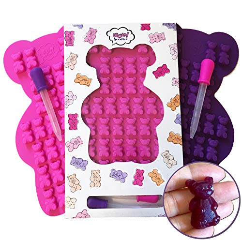 WOW! Goodies UNIQUE Extra Large Gummy Bear Mold - 2 Big Molds + 2 Bonus  Droppers - Durable BPA Free Silicone -The Bears Popped out