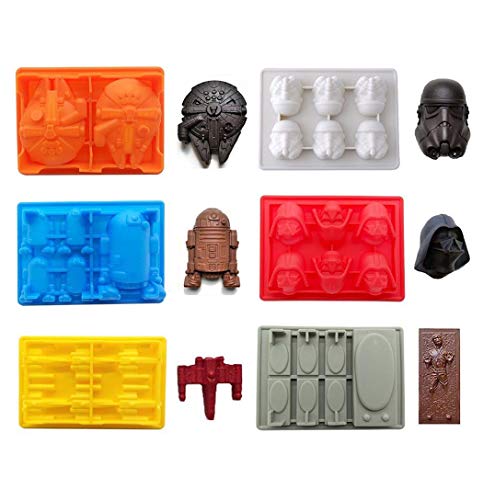FantasyBear SaSa Design Star War Shaped Mold,Silicone Flexible Molds for Star Wars Lovers Robots Birthday Cake Decoration Candy Molds