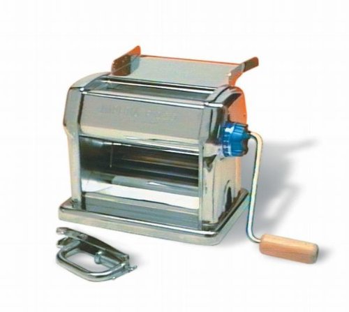IM10 Pasta Maker Machine by Imperia- Professional Grade Restaurant Manual  Pasta Roller w Handle, Clamp and Tray
