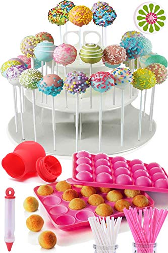 Cakes of Eden COMPLETE CAKE POP MAKER KIT - Jam packed with silicone cakepop baking mold, 120 lollipop sticks, candy and chocolate melting