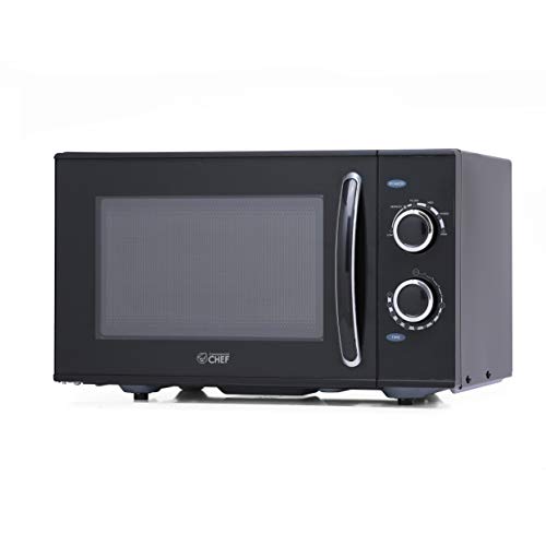 Commercial Chef Counter Top Rotary Microwave Oven 0.9 Cubic Feet, 900 Watt, Black, CHMH900B
