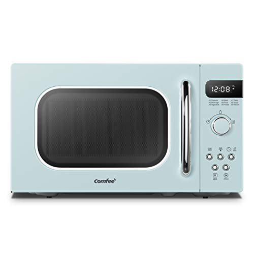 COMFEE' AM720C2RA-G Retro Style Countertop Microwave Oven with 9 Auto Menus Position-Memory Turntable, Eco Mode, and Sound