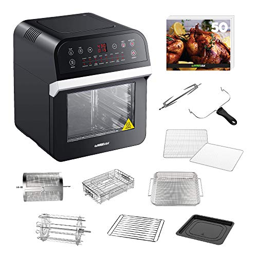 GoWISE USA GW44800-O Deluxe 12.7-Quarts 15-in-1 Electric w/Rotisserie and Dehydrator + 50 Recipes for Your Air Fryer Oven