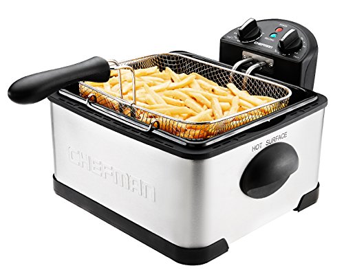 Chefman Deep Fryer with Basket Strainer Perfect for Chicken, Shrimp, French Fries and More, Removable Oil Container and
