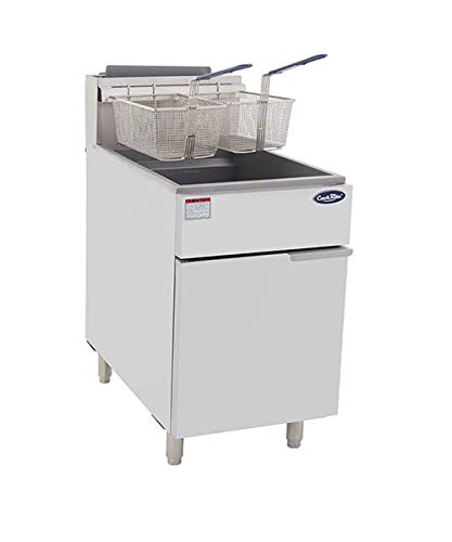 Cook Rite CookRite ATFS-75 Commercial Deep Fryer with Baskets 5 Tube Stainless Steel Natural Gas Floor Fryers-170000 BTU