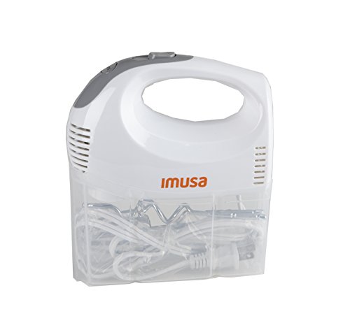 IMUSA USA GAU-80324W Hand Mixer with Case 5-Speed ,White