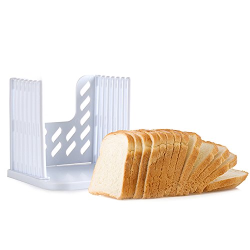 Yinoinge Plastic Bread Slicer for Homemade Bagel Loaf/Toast, Foldable Bread Cutter Guide,Adjustable Sandwich Slicing Machine