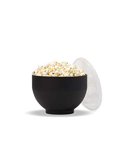 W&P WP-POP-CH Microwave Silicone Popcorn Popper Maker, Collapsible Bowl, BPA, Eco-Friendly, Waste Free, 9.3 Cups, Charcoal