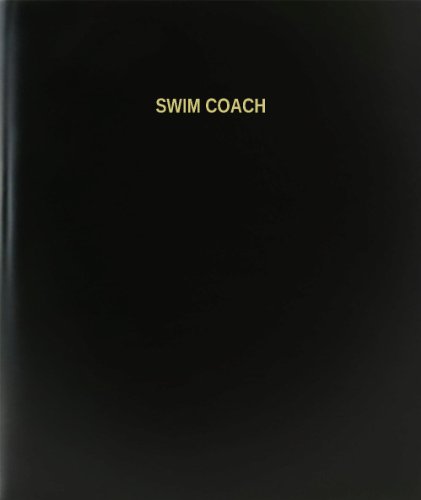 BookFactory Swim Coach Log Book/Journal/Logbook - 120 Page, 8.5"x11", Black Hardbound (XLog-120-7CS-A-L-Black(Swim Coach Log
