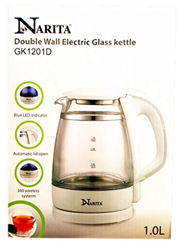 Narita Click to open expanded view Narita HND® 1.0 L Electric Glass Kettle ,Double Wall Kettle ,1000 Watt Max
