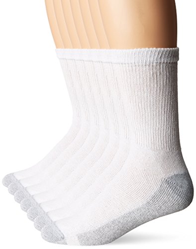 Hanes Men's Freshiq Cushion Crew Socks 6-Pack , White, 10-13 (Shoe Size: 6-12)