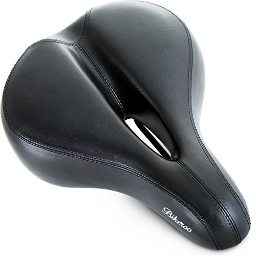 Bikeroo Most Comfortable Bike Seat for Women- Padded Bicycle Saddle with Soft Cushion - Replacement Bike Saddle Improves Riding