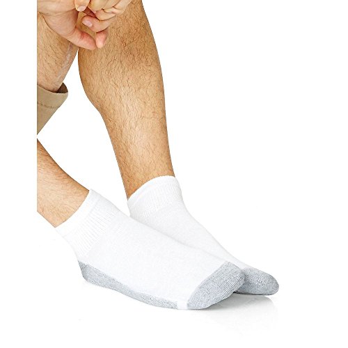 Hanes Men's Big & Tall Cushion Ankle Socks 6-Pack - Shoe Sizes: 13-15 - White