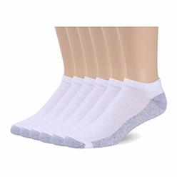 hanes men's cushion low cut socks, white, 10-13 (shoe size 6-12) (pack of 6)