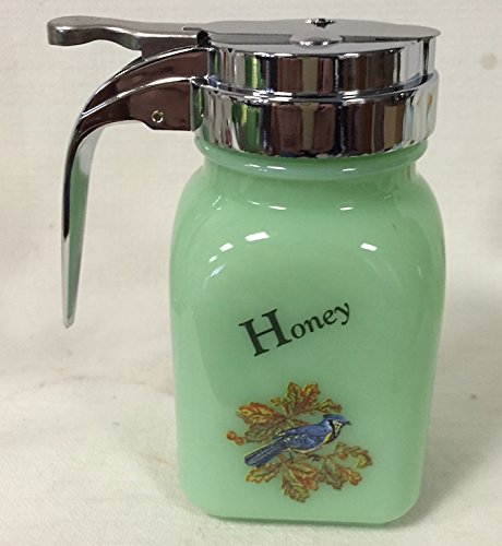 Rosso Glass Jadeite Jade Jadite Honey Dispenser Made in the USA (Blue Bird)