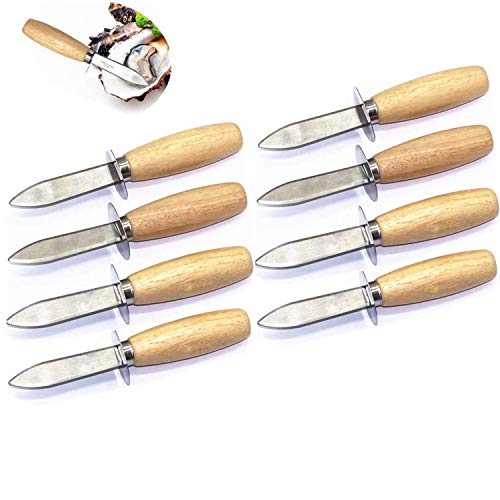 TANG SONG 8PCS Oyster Knife Oyster Shucking Knife Oyster Shucker Oyster Opener Oyster Clam Pearl Shell Shucking Knife With