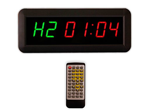 EU DISPLAY Eu 1.5" 6 Digits Interval Timer Programmable Led Countdown / Up Stopwatch For Home Gym.