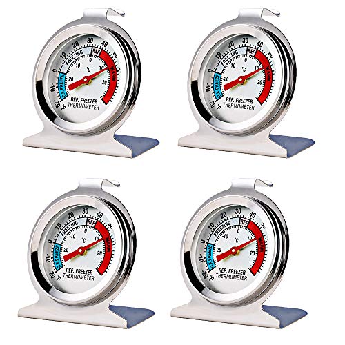 LinkDm 4 Pack Refrigerator Freezer Thermometer Large Dial Thermometer
