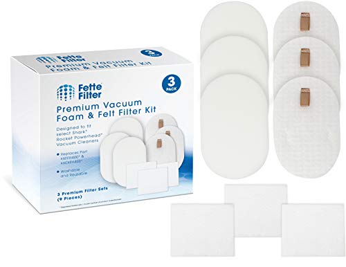 Fette Filter - Vacuum Filters Compatible with Shark Rocket Powerhead Models AH400 (Pack of 3)