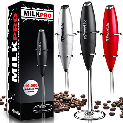 PowerLix Milk Frother Handheld Battery Operated Electric Foam Maker For  Coffee, Latte, Cappuccino, Hot Chocolate, Durable
