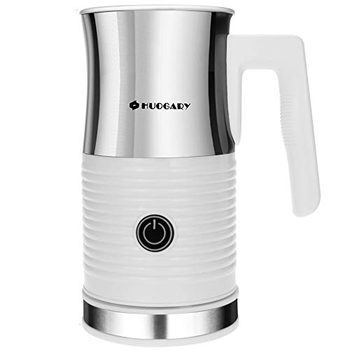 HUOGARY Milk Frother, Huogary Electric Stainless Steel Milk Steamer and  Frother with Hot or Cold Milk Foam, Automatic Milk Warmer