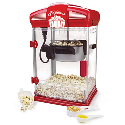 West Bend 82515 Hot Oil Theater Style Popcorn Machine, 4-Ounce, Red