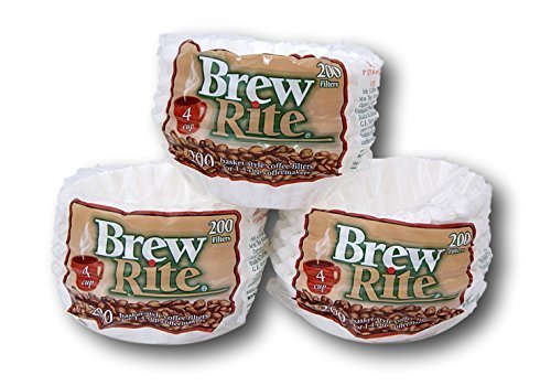 Brew Rite 4 Cup Coffee Basket Disposable Filters - 600 Ct