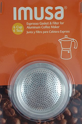 Imusa ZZWCXB5 IMUSA Replacement Gasket and Filter For Aluminum Stovetop  Espresso Coffee Makers (6 Cup)