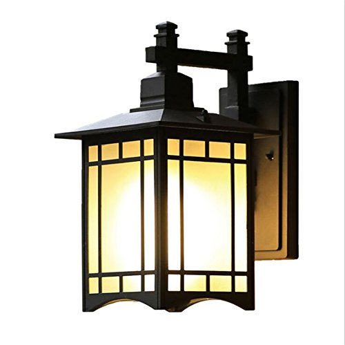ATC Outdoor Wall Sconce Single-Light Aluminum Material Wall Lantern with Frosted Glass Panels Waterproof Square Wall Lamp for