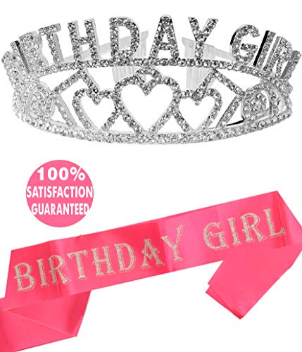 Meant2ToBe Birthday Girl Sash and Tiara, Birthday Girl Sash and Crown, Happy Birthday Party Supplies, Favors, Decorations 13th, 16th,