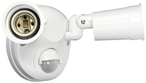 EATON Lighting MS600W 180 Degree 300W PAR Motion Security Floodlight with Hidden Sensor, White