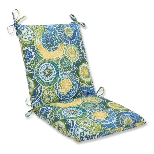 Pillow Perfect Outdoor Omnia Lagoon Squared Corners Chair Cushion