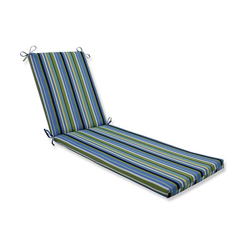 Pillow Perfect Outdoor/Indoor Topanga Stripe Lagoon Chaise Lounge Cushion 80x23x3