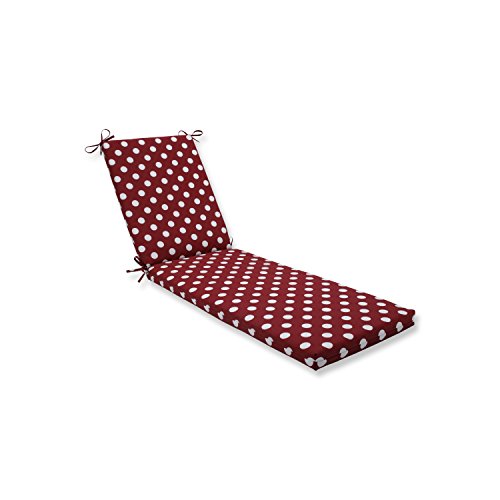 Pillow Perfect Outdoor/Indoor Polka Dot Red Chaise Lounge Cushion 80x23x3