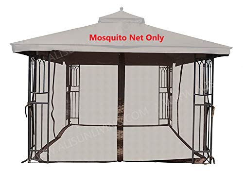 ALISUN Universal 12' x 12' Gazebo Mosquito Netting (Brown)