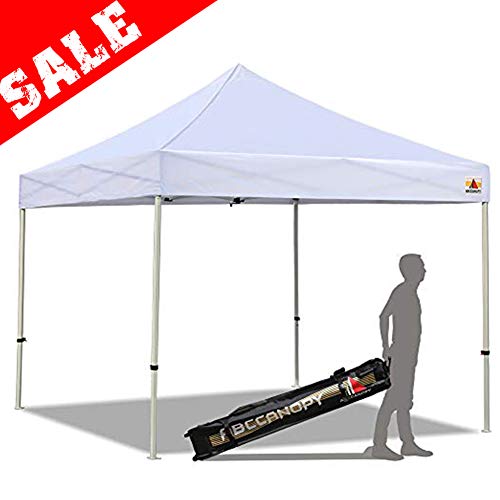 ABCCANOPY PRO-40 10 X 10 Easy Pop up Canopy Tent Commercial Instant Gazebos with Roller Bag and 4X Weight Bag (White)