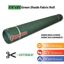 Fence4ever 5'8" x 50ft Green Sunscreen Shade Fabric Roll 88% Uv Block