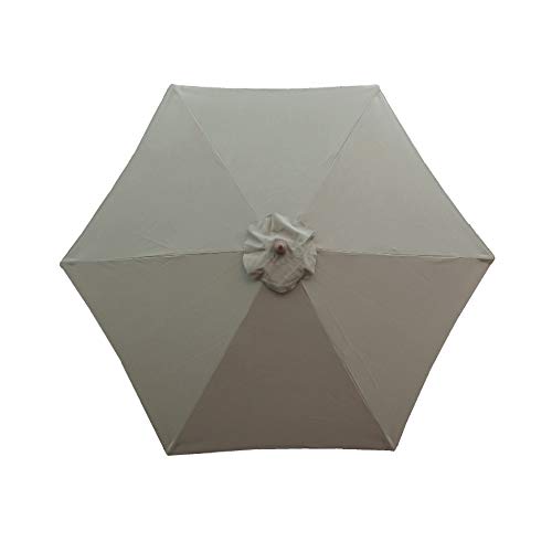 Formosa Covers 9ft Umbrella Replacement Canopy 6 Ribs in Taupe (Canopy Only)