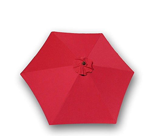 Formosa Covers 9ft Umbrella Replacement Canopy 6 Ribs in Red (Canopy Only)